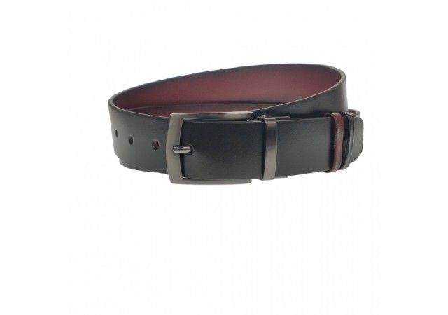 Curea barbati, casual-eleganta, din piele ecologica premium, latime 3.5 cm, negru - CK193N
